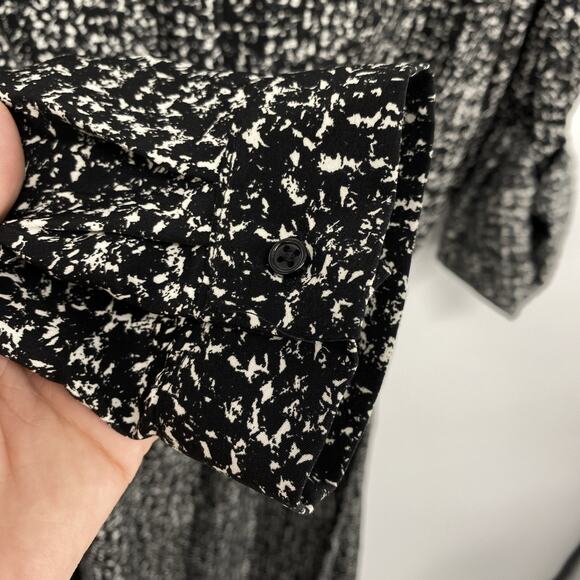 Mossimo Shirt Dress Size Large Black White Print Long Sleeves New - Picture 13 of 14